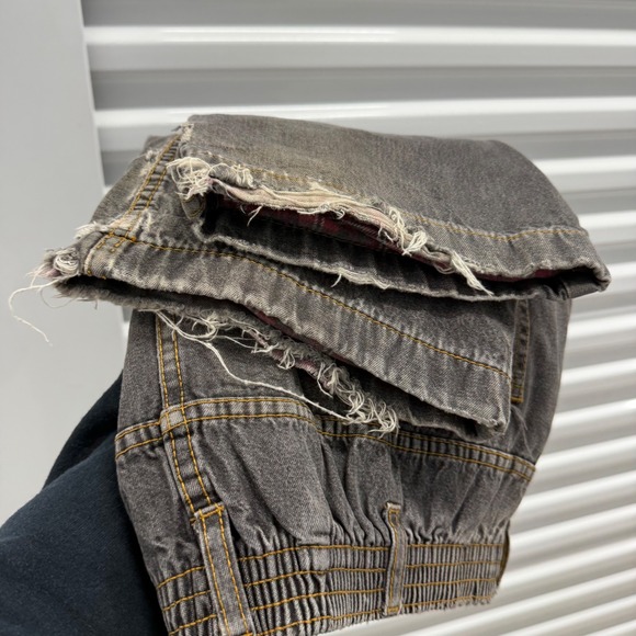 Haband Ice House Flannel Lined Jeans Mens Grey Distressed Elastic Waist 30x30 - Picture 4 of 8